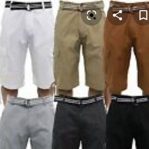 Akademiks boys khaki cargo belted shorts belt 5 6